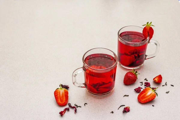 Summer strawberry hibiscus green tea