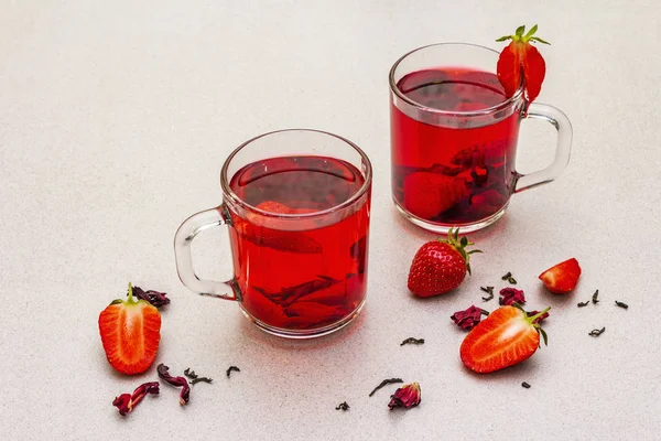 Yaz çileği amberçiçeği yeşil çayı