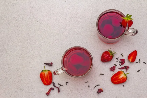 Yaz çileği amberçiçeği yeşil çayı