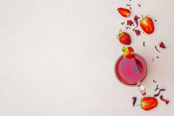 Yaz çileği amberçiçeği yeşil çayı