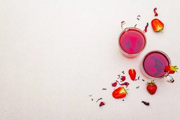 Yaz çileği amberçiçeği yeşil çayı