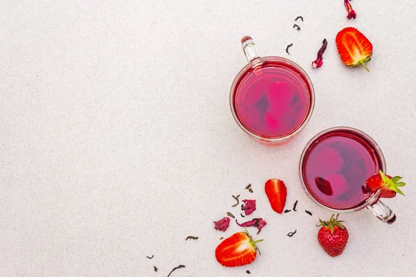 Yaz çileği amberçiçeği yeşil çayı