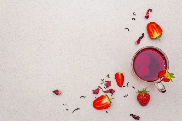 Yaz çileği amberçiçeği yeşil çayı