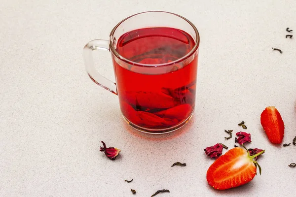 Yaz çileği amberçiçeği yeşil çayı