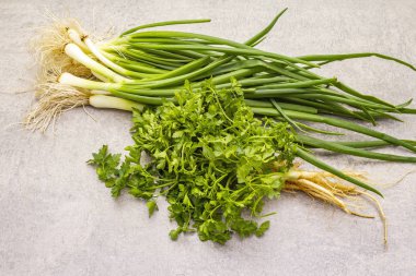 Taş zeminde taze yeşiller