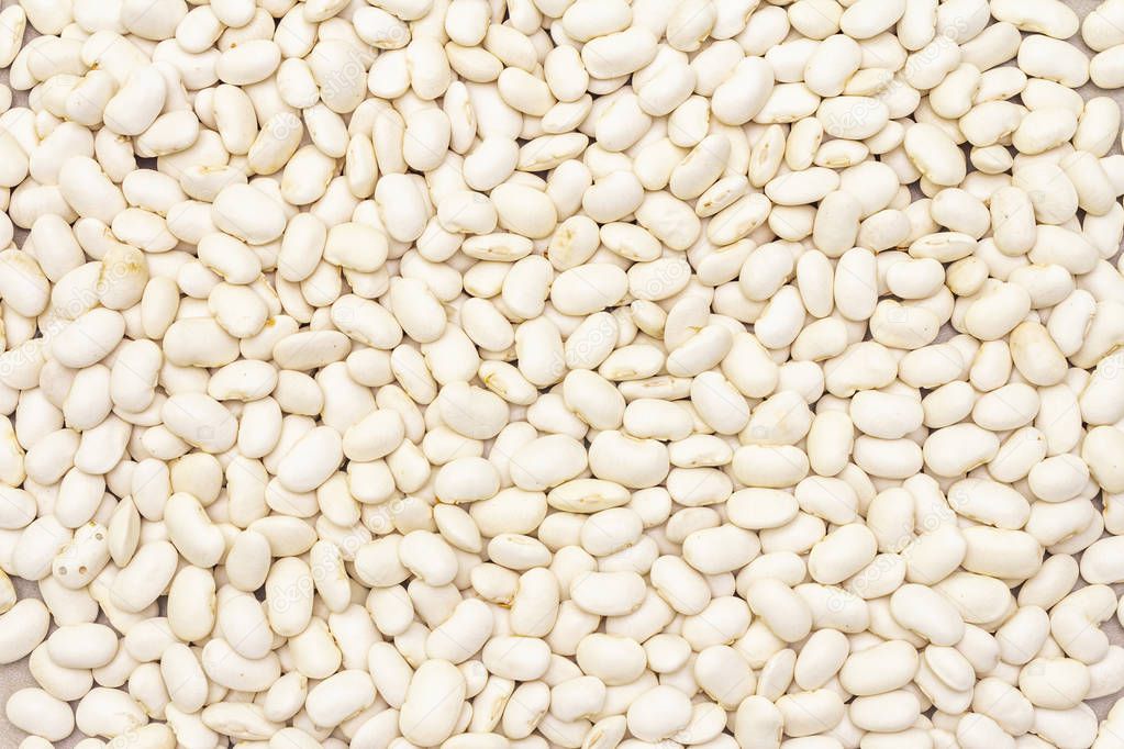 Dry lima beans stone background, top view, wallpaper, close up.