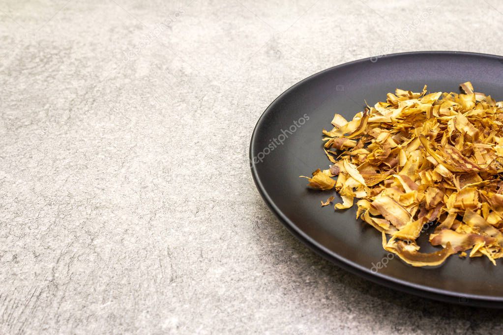 Tuna shaving katsuobushi, bonito flakes, ingredient of japanese soup dashi