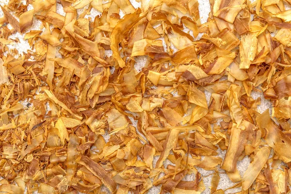 Atún afeitado katsuobushi, copos de bonito, ingrediente de dashi sopa japonesa — Foto de Stock