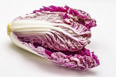 Ripe single purple Napa (chinese) cabbage. Fresh whole head of cabbage. Isolated on white background clipart