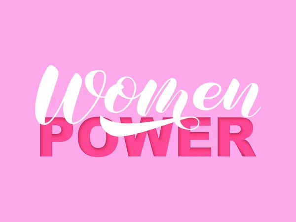 Kadınların Güç Fırçası Harfleri Kart Veya Poster Için Vektör Stok — Stok Vektör