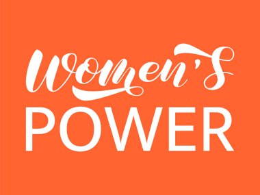 Kadınların güç fırçası harfleri. Kart veya poster için vektör stok illüstrasyonu