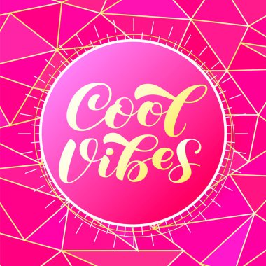 Havalı Vibes fırça harfleri. Pankart veya poster için vektör illüstrasyonu