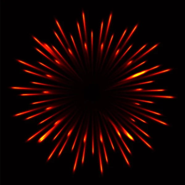 Kör Tűzijáték Narancs Háttér Vektorkészlet Illusztráció Poszterhez Vagy Kártyához — Stock Vector