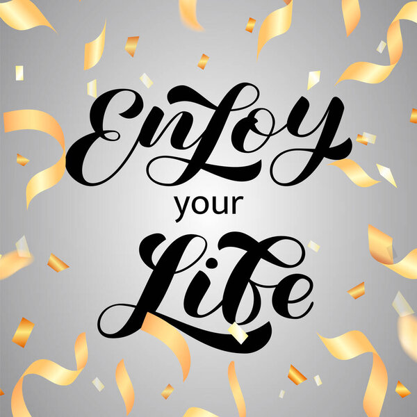 Наслаждайся написанием кистей. Векторная иллюстрация для одежды или баннера
