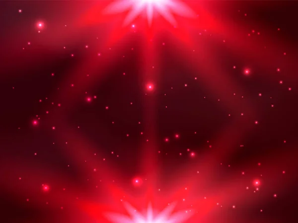 星の秋と光の線と暗い赤い空 ポスターやバナーのベクターストックイラスト — ストックベクタ