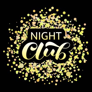 Gece kulübü fırça harfleri. Kart veya poster için vektör stok illüstrasyonu