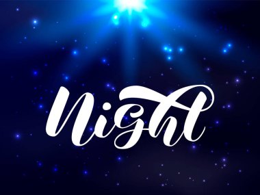 Gece fırçası harfleri. Kart veya poster için vektör stok illüstrasyonu