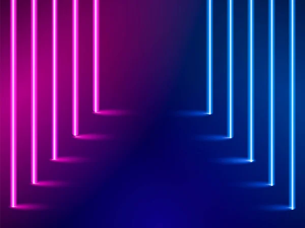 Neonové Pruhované Osvětlení Abstraktní Pozadí Vektorová Stock Ilustrace Plakátu — Stockový vektor