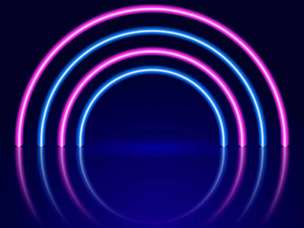 Neonbogenbeleuchtung Abstrakter Hintergrund Vector Stok Illustration Für Plakat — Stockvektor