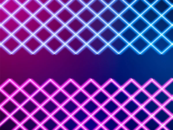 Neon Gestreepte Verlichting Abstracte Achtergrond Vector Stock Illustratie Voor Poster — Stockvector