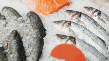Süpermarkette ya da markette donmuş balık kutuları