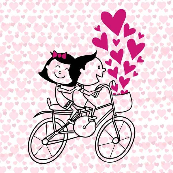 День Святого Валентина - Иллюстрация романтических отношений — стоковый вектор