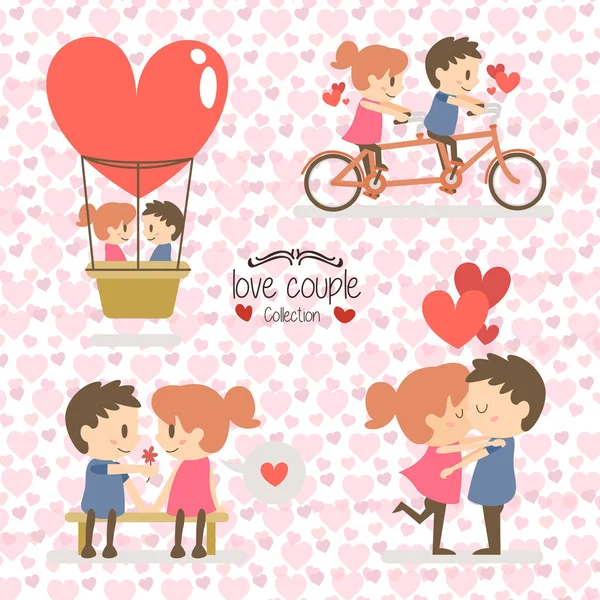 Saint Valentin - Illustration amoureuse des relations romantiques — Image vectorielle
