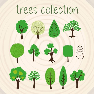 Ağaçlar renk vektör seçimi