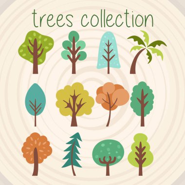 Ağaçlar renk vektör seçimi