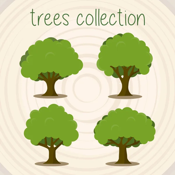Selección de vectores de color de árboles — Archivo Imágenes Vectoriales