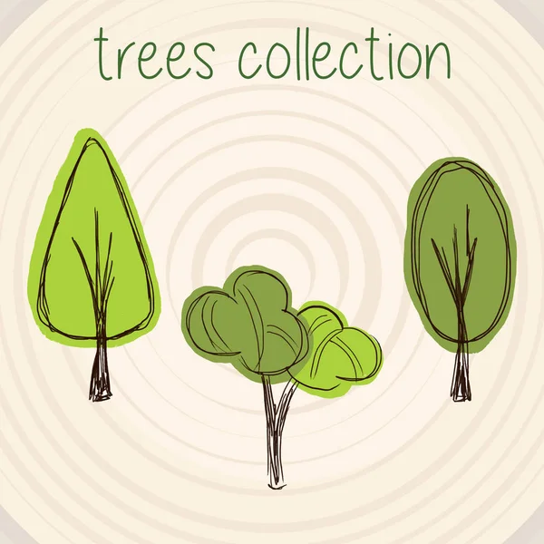 Selección de vectores de color de árboles — Archivo Imágenes Vectoriales