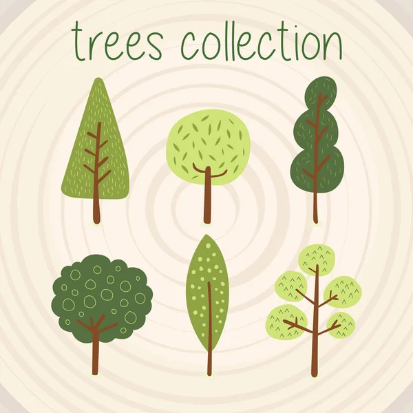 Ağaçlar renk vektör seçimi — Stok Vektör