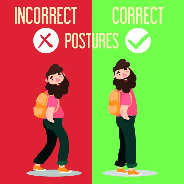 Corriger des postures incorrectes — Image vectorielle