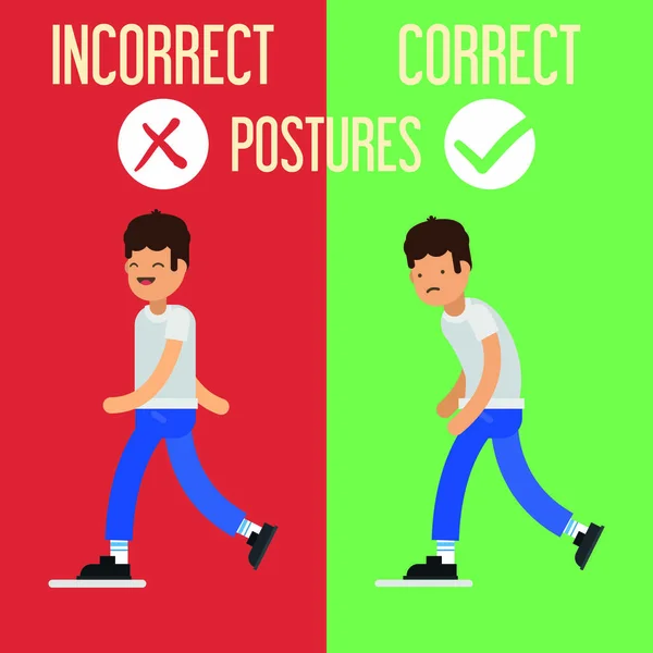 Corriger des postures incorrectes — Image vectorielle