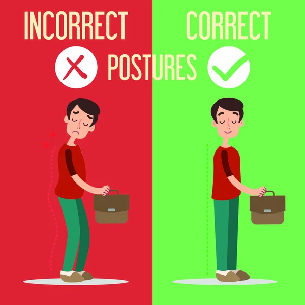 Posturas correctas e incorrectas Gráficos Vectoriales