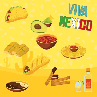 Meksika renkli öğeleri
