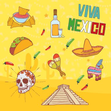 Meksika renkli öğeleri