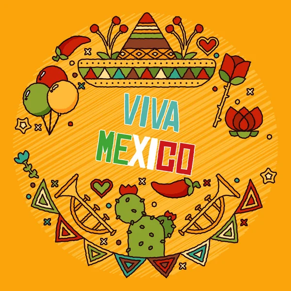 Elementi colorati messicani — Vettoriale Stock
