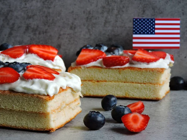 Biscotto Luglio Biscotto Con Bandiera Americana Dolci Dai Colori Patriottici — Foto Stock