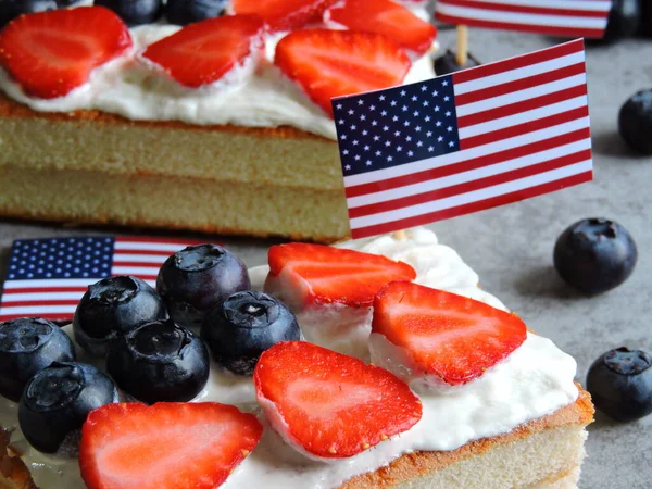Biscotto Luglio Biscotto Con Bandiera Americana Dolci Dai Colori Patriottici — Foto Stock