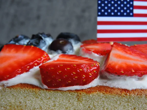 Biscotto Luglio Biscotto Con Bandiera Americana Dolci Dai Colori Patriottici — Foto Stock