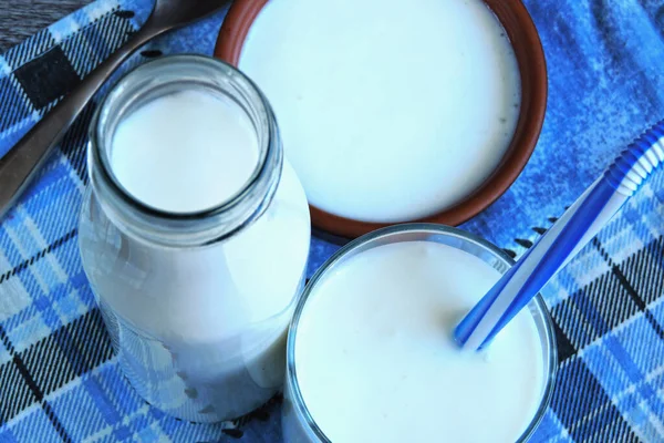 Kefir Fermentierte Milchprodukte Probiotika — Stockfoto