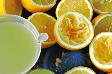 Limon ferahlığı ve limon. Citrus suyu çıkarıcı. Limon suyuyla kilo verme kavramı.