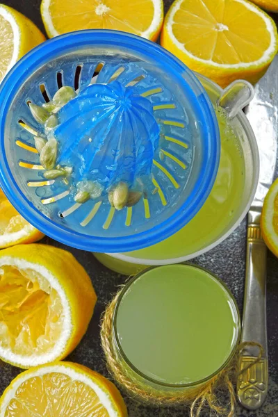 Lemon Fresh Lemons Citrus Juice Extractor Concept Weight Loss Lemon — Stock Photo, Image
