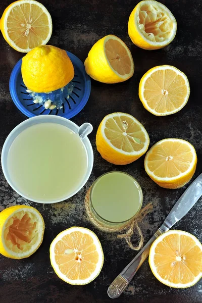 Lemon Fresh Lemons Citrus Juice Extractor Concept Weight Loss Lemon — Stock Photo, Image