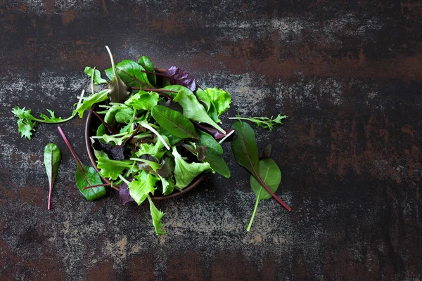 Campur Salad Bayi Dalam Mangkuk Konsep Makanan Sehat Atau Makanan — Stok Foto