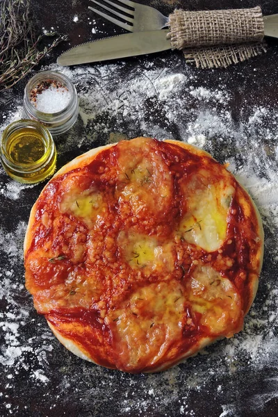 Pizza Maison Mozzarella Margarita Pizza Italienne — Photo