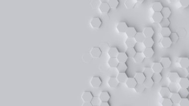 Altıgen desenli gri tonlama arkaplanı - 3d Hazırlama