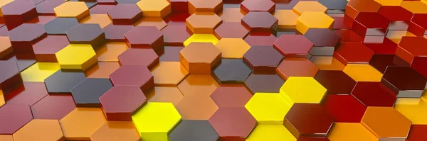 Colorful background with hexagon pattern - 3D Rendering — Stock Photo, Image