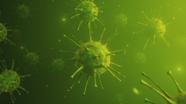 Coronavirus 2019 - ncov gribi enfeksiyonu - 3 boyutlu illüstrasyon